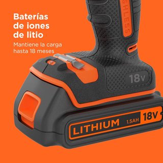 - BLACK+DECKER taladro percutor potente batería