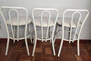 Juego de 3 sillas de cocina blancas