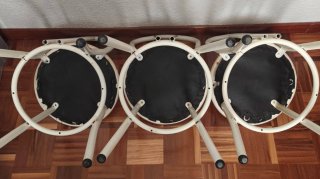 Juego de 3 sillas de cocina blancas