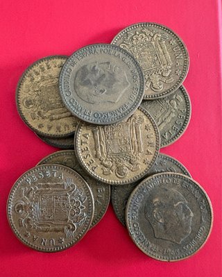 Lote 10 Monedas 1 Peseta Franco 1963