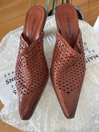 Zapatos Pons Quintana piel trenzada marrones