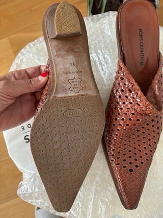 Zapatos Pons Quintana piel trenzada marrones