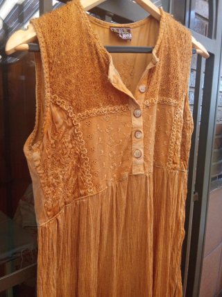 Vestido bambula vintage largo