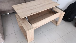 Mesa de centro elevable de madera