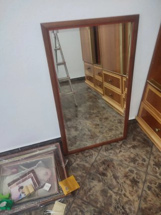 Espejo de madera y cristal