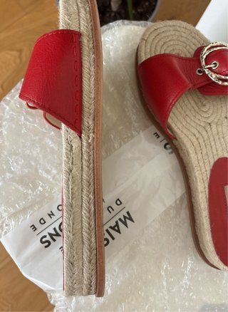 Sandalias Zara Piel Hebilla Dorada Talla 40