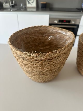 Juego 3 Macetas Fibra Natural