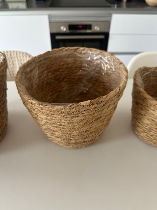 Juego 3 Macetas Fibra Natural