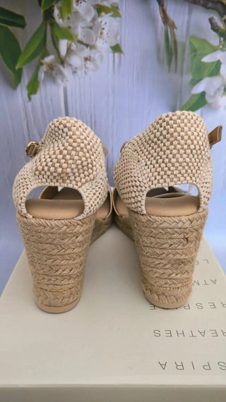 Sandalias Geox Cuña Talla 41 Beige Multicolor
