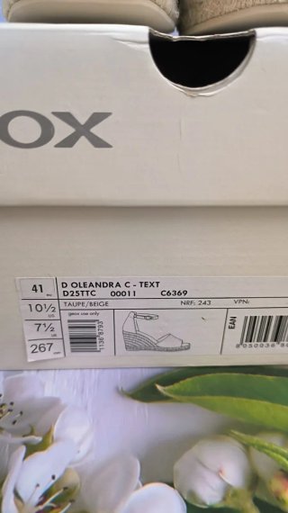 Sandalias Geox Cuña Talla 41 Beige Multicolor