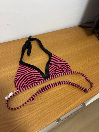 Sujetador Bikini Rayas Rosa y Negro