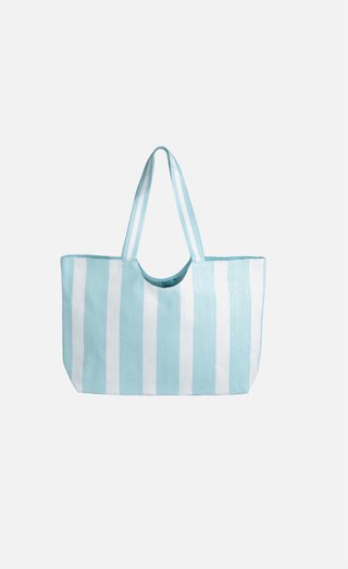 Borsa da spiaggia a righe bianche e azzurre