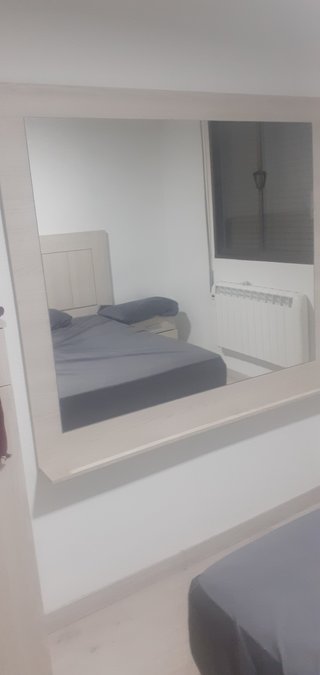 Espejo Mueble Pared Beige/Gris