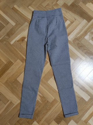 Pantalones cuadros tiro alto