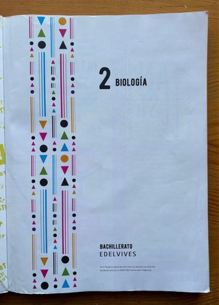Libro Biología - 2do. Bach. - Edición Edelvives.