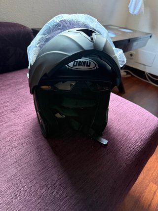 Casco de moto negro talla M