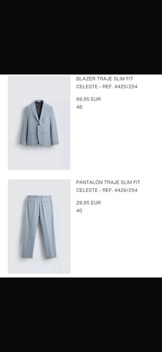 Traje de graduación azul clarito