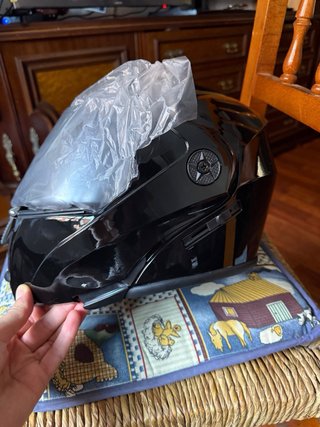 Casco de moto negro talla M