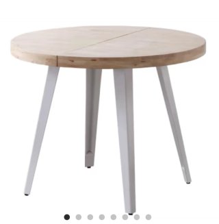 Mesa comedor extensible madera patas blancas