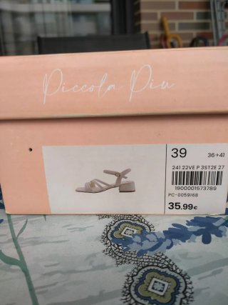 Sandalias Verano Mujer Beige Talla 39 Piccola Piu