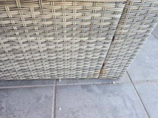Sofá modular exterior beige y gris