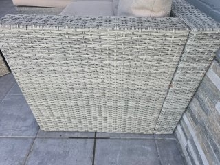 Sofá modular exterior beige y gris