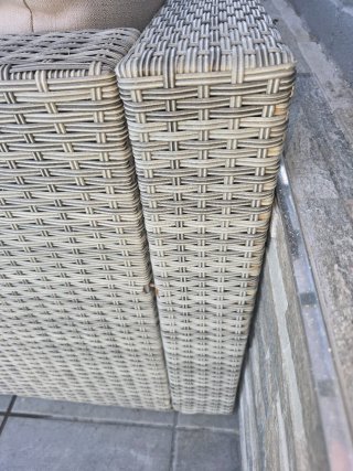 Sofá modular exterior beige y gris