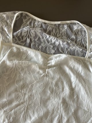 Top Shein Blanco Encaje Escotado