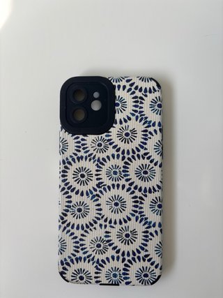 Funda iPhone 12 Diseño Floral Azul