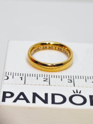 Anillo Titanium Grabado Confío en mi y en dios