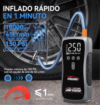 Arrancador Coche 8000A con Compresor Aire