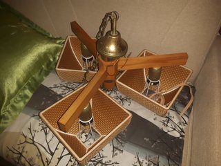 Lampadario vimini 3 luci