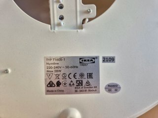 Lámpara Techo LED IKEA NYMÅNE Ø45cm