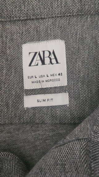 Camisa Zara Manga Corta Gris