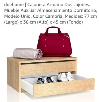 Cajonera de madera con 2 cajones