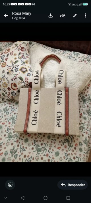 Bolso de hombro Beige,tela y piel