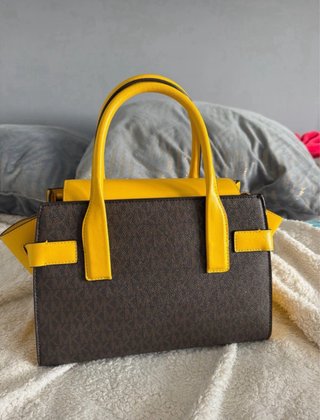 Borsa a mano Michael Kors gialla e marrone
