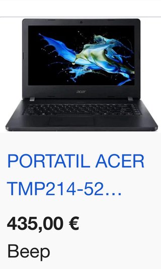 Portátil Acer Negro