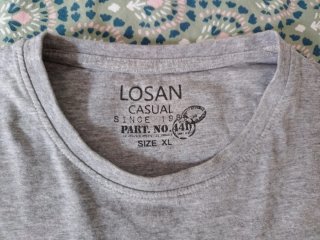 Camiseta Losan Manga Larga Gris XL Estampado