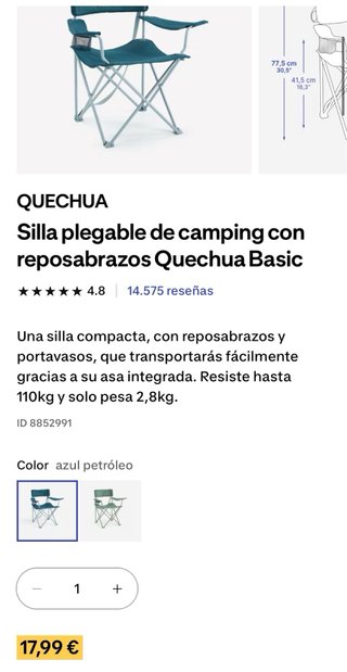 Silla de camping plegable