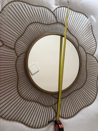 Espejo decorativo flor metal dorado