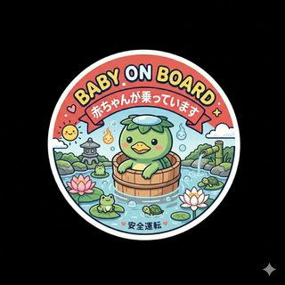 Pegatina Baby on Board kappa Kawaii