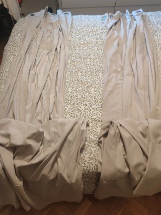 Cortinas beige de tela