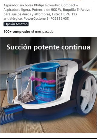 Aspiradora Philips PowerPro Compact