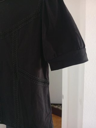 Camisa manga corta mujer negra