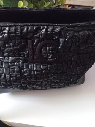 Bolso bandolera negro tejido