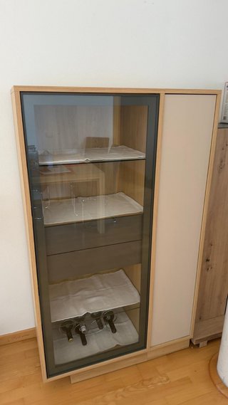 Vitrina de salón madera y cristal