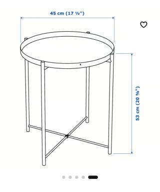 Mesa auxiliar redonda verde Ikea