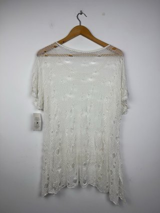 Top Encaje Ganchillo Blanco Boho Vintage