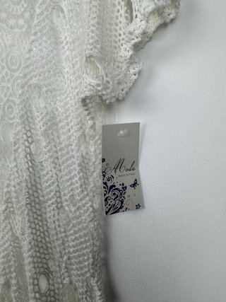 Top Encaje Ganchillo Blanco Boho Vintage